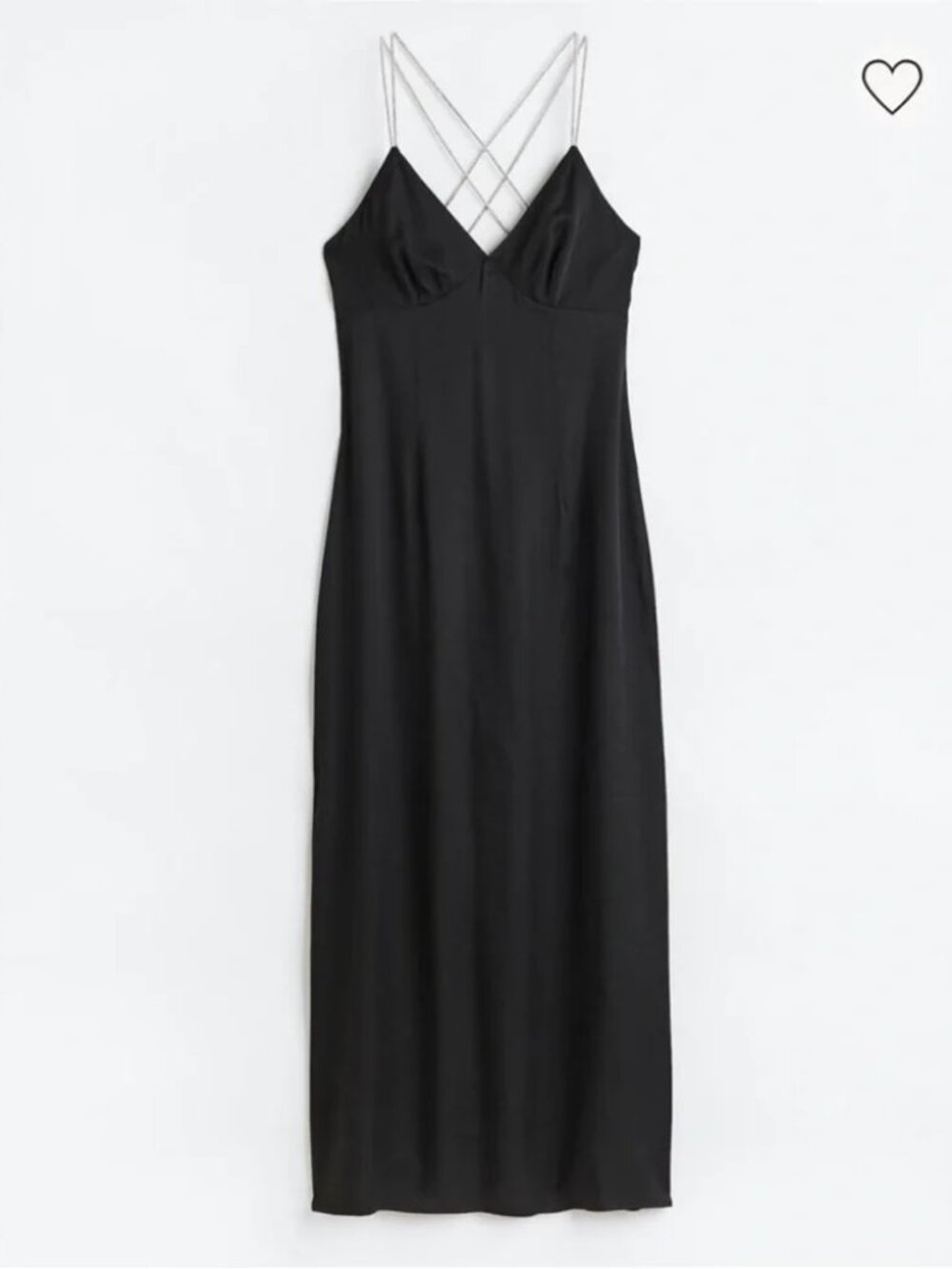 H&M Rhinestone-strap Satin Midi Dress (XS)